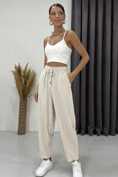 CEPLİ BEL LASTİKLİ BALON PANTOLON
