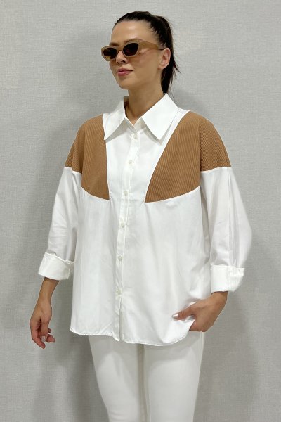 TRİKO DETAY GÖMLEK