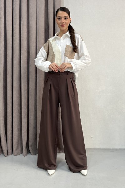 PİLELİ BOL PAÇA PANTOLON