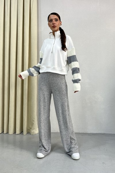 BEL LASTİKLİ PELUŞ TRİKO PANTOLON