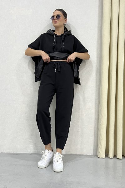 PAÇA BÜZGÜLÜ BEL LASTİKLİ PANTOLON