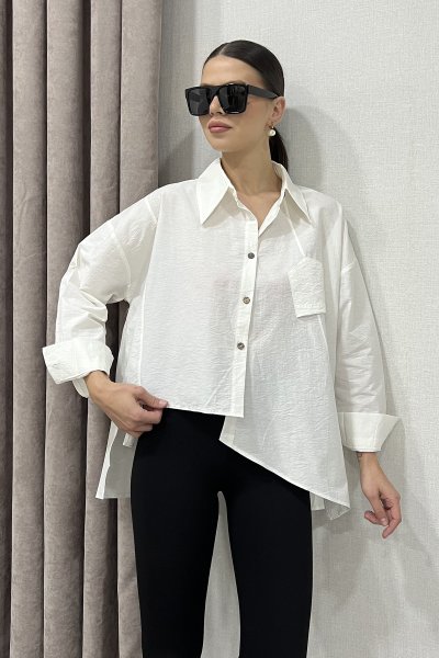 ASİMETRİK DETAY GÖMLEK