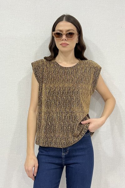 OMUZ VATKA SİMLİ TAŞLI BLUZ