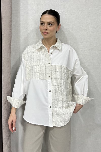 DOKUMA DETAY SİMLİ GÖMLEK