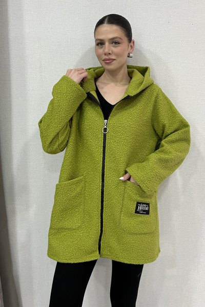 FERMUARLI KAPŞONLU BUKLET CEKET