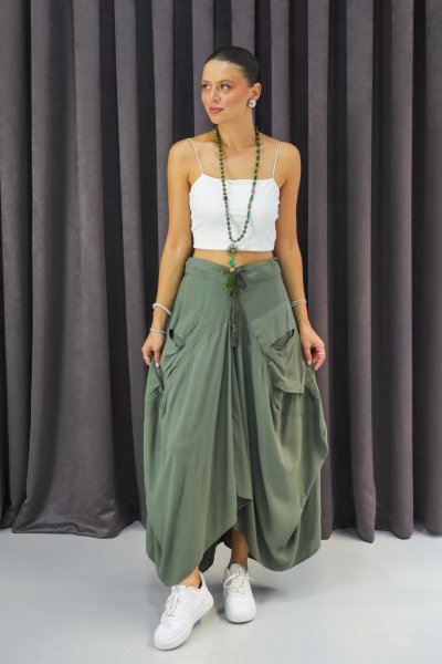 BEL BAĞCIKLI CEPLİ ETEK