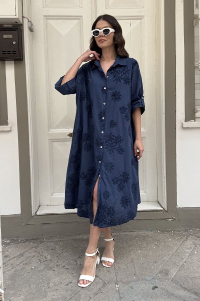 ITALY KABARTMA DESEN GÖMLEK ELBİSE