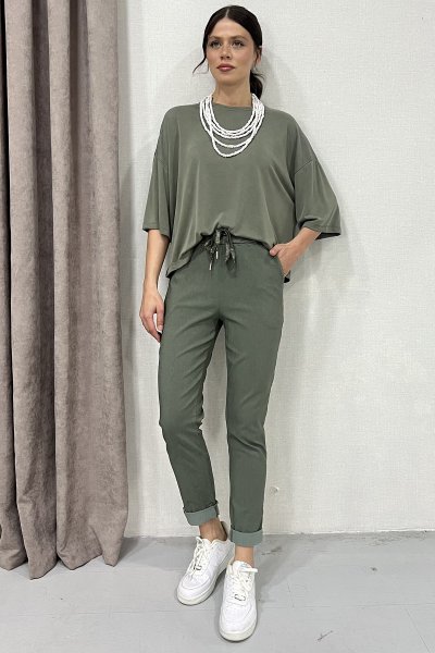 ITALY BEL LASTİKLİ KIRIŞIK PANTOLON